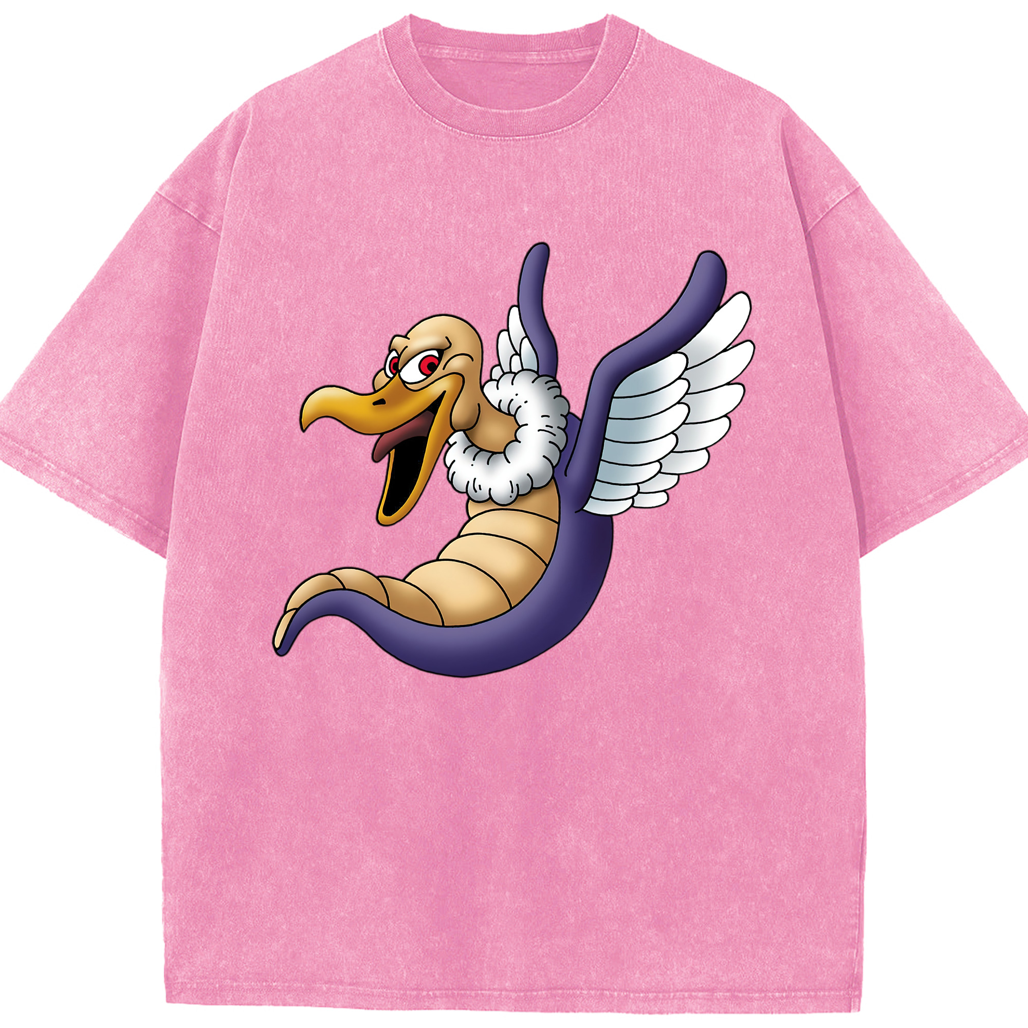 （画像用） ドラゴンクエスト Doragon Kuesuto Dragon Quest 綿100% ヴィンテージ風 半袖Tシャツ（フロントプリント）